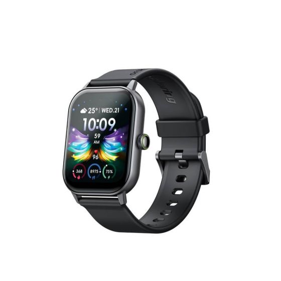 Oraimo Watch 5 Smart Watch, 2.01 Inch, Light Chrome Case and Black Strap - OSW-805