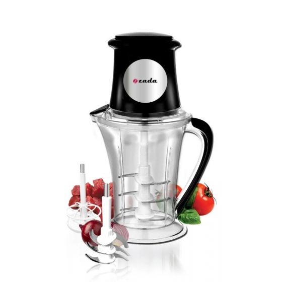 Zada Chopper with Attachments, 1.5 Liters, 500 Watt, Black - ZCH-500