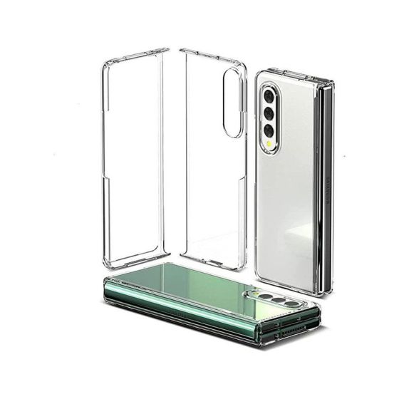 Hard PC Anti-knock Protective Bumper Shell Case Compatible for Samsung Galaxy Z Fold 3 5G with Camera Protection, Transparent