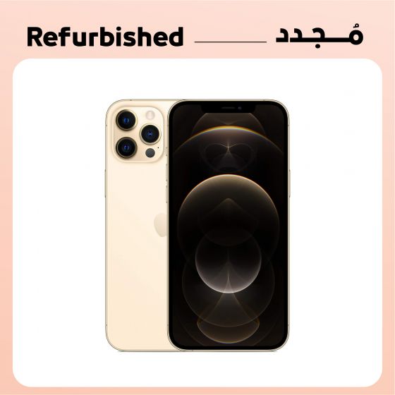 ابل ايفون 12 برو ماكس مجدد، سعة 256 جيجا، 6 جيجا رام، شبكة 5G، ذهبي - فئة بلاتنيوم - ضمان 12 شهر