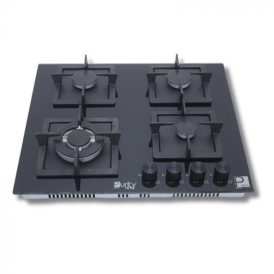 Purity Gas Built-in Hob, 60cm, 4 Burners, Black - HPT606G