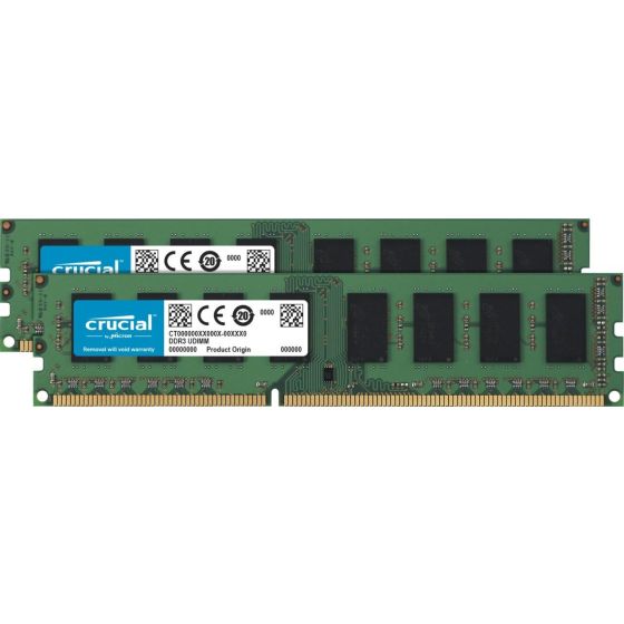 ذاكرة رام  DIMM DDR3 كروشال، سعة 8 جيجا -CT2K51264BD160B