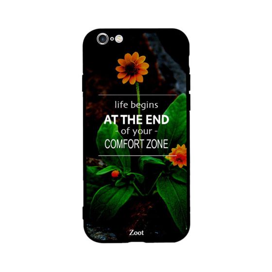 جراب ظهر بطبعة عبارة Life Begins At The End of Your Com لابل ايفون 6S بلس