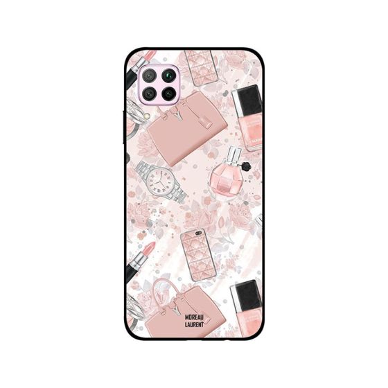 Moreau Laurent Cream Pink Makeup Items Printed Back Cover for Huawei Nova 7i