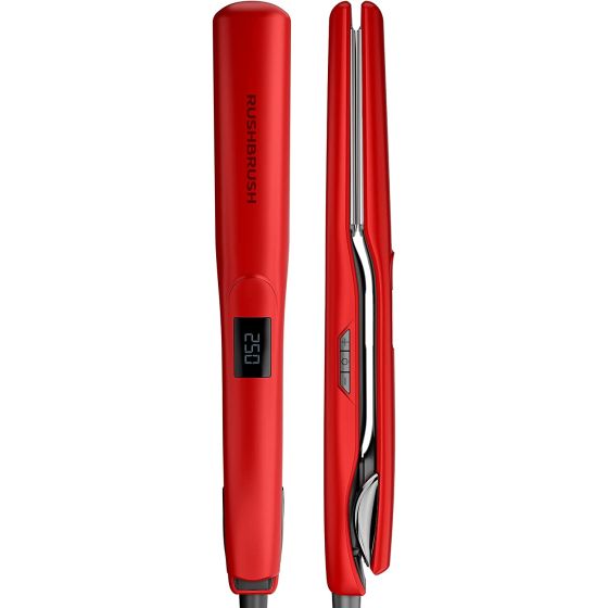 Rush Brush X2 Max Hair Straightener, Red- RB-X2MAX-Red