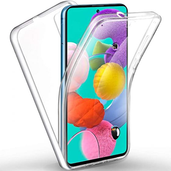 For Samsung Galaxy A51 / A31 360 Degree Protection Phone Case Clear Slim Hard Plastic Back Plus Soft TPU Silicone Front