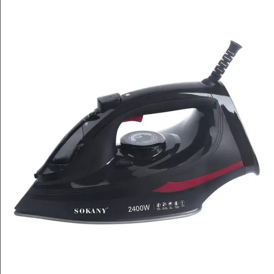 Sokany Steam Iron, 350 Ml, 2400 Watt, Black- sk-11009