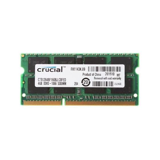 CRUCIAL DDR3 Memory, 4GB, 1600Mhz, Green - GT4G3S160BM