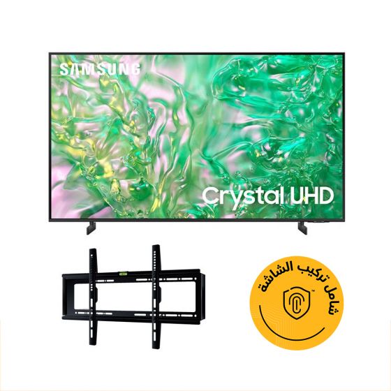 Samsung 55-Inch 4K UHD Smart LED TV with Built-in Receiver - 55DU8000 with ETI TV Wall Mount, 26:55 Inch, Black - TX40 (Installation Service Included)