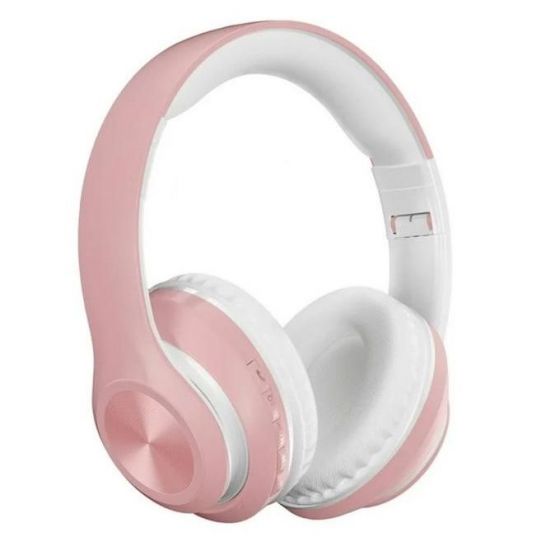Wired and Wireless Over Ear Headphones, Pink - P68