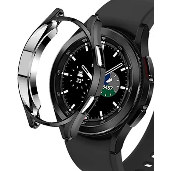 Dado Case Protector Compatible with Samsung Galaxy Watch 4 Classic 46 mm, TPU half Case Frame (Black)