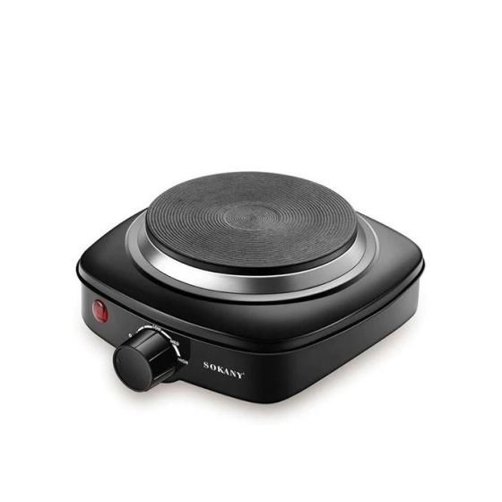 سطح تسخين كهربائي سوكاني، شعلة واحدة، 500 وات، اسود - SK-5119