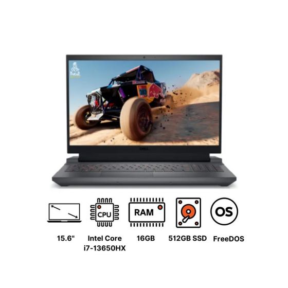 Dell G15 5530 Gaming Laptop, Intel Core i7-13650HX, 512GB SSD, 16GB RAM, 15.6 Inch, FHD 165Hz Display, NVIDIA GeForce RTX 4050 6GB, DOS - Black