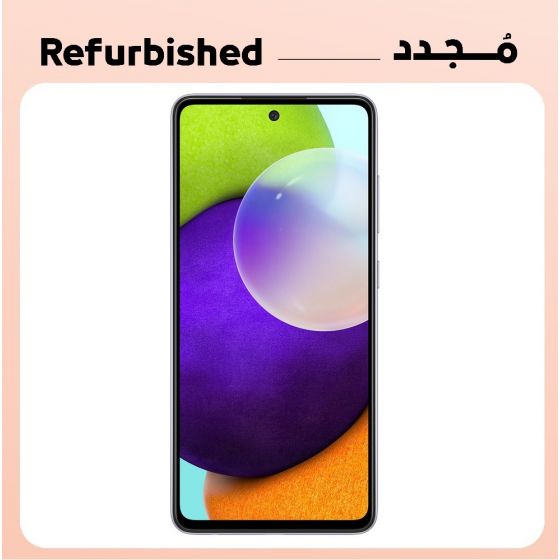 مجدد سامسونج جالكسي A52 بشريحتين اتصال، 256 جيجا، 8 جيجا رام، شبكة 4G LTE - بنفسجي ، فئة بلاتينوم، 12 شهر