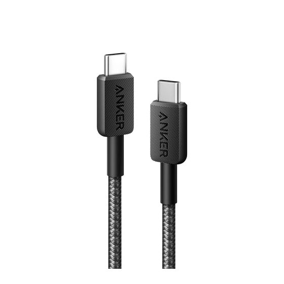 كابل من USB فئة C إلى USB فئة C انكر 322 مضفر، 90 سم، اسود -A81F5H11