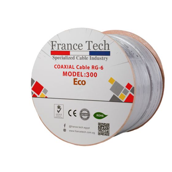 France Tech Satellite cable, 300 Meter, White - 300 ECO
