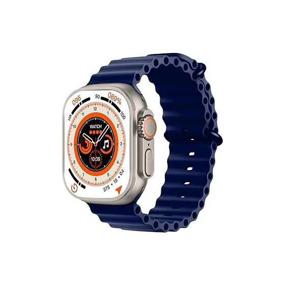 T900 Ultra 3 Smart Watch, 2.09 Inch - Dark Silver Case and Dark Blue Strap
