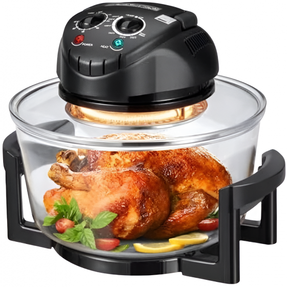 Sokany Halogen Oven, 13 Liters, 1400 Watt, Transparent and Black - SK-560 