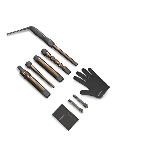 Rush Brush 5 IN 1 Spin Curler Hair Curler, 230 C Degree - Black and Bronze