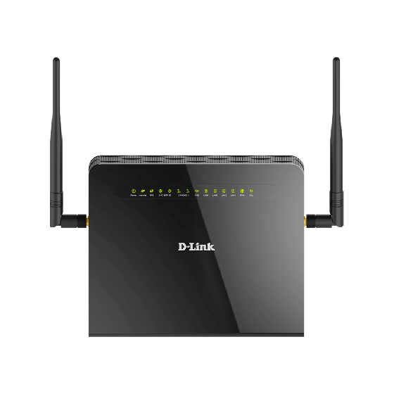 راوتر موديم جيجا بت مزدوج النطاق لاسلكي دي لينك AC1200، اسود - DSL-G2452DG