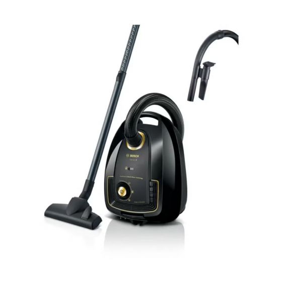 Bosch Series 4 Bagged Canister Vacuum Cleaner with Attachments, 2200W, Black and Gold - BGL38GOLD