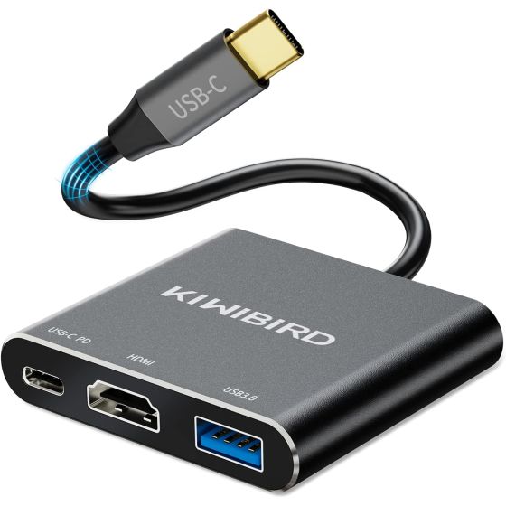 محول USB فئة C 3 في 1 كيوي بيرد- اسود