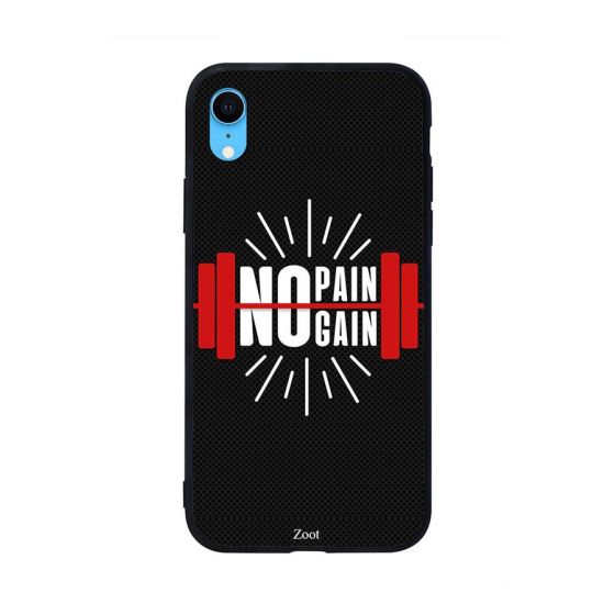 جراب ظهر بطبعة عبارة No Pain Gain لابل ايفون XR