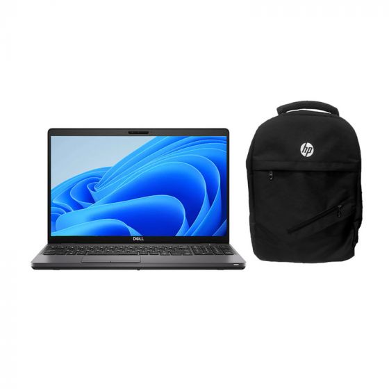 Dell Latitude 5500 Laptop, Intel Core i5-8365U, 256GB SSD, 8GB RAM, 15.6 Inch FHD Display, Intel UHD Graphics 620, Windows 10 Pro- Black with Packback  (Pre-Owned), Grade A, 6 Months Warranty