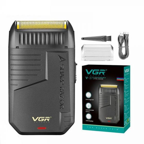 VGR Rechargeable Foil Shaver, Dry, Black - V-375