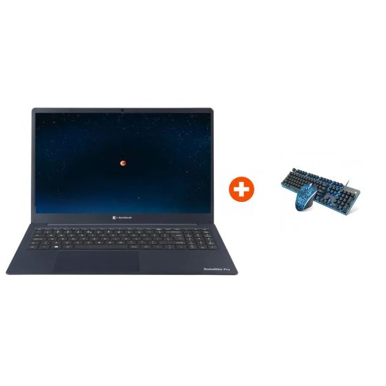 لاب توب توشيبا داينابوك ستالايت برو C50-H-115، انتل كور i3-1005G1، شاشة مقاس 15.6 بوصة، SSD سعة 256 جيجا، رام سعة 8 جيجا، كارت شاشة انتل UHD جرافيكس، دوس - اسود مع كيبورد وماوس سلكي رابو V100S -اسود
