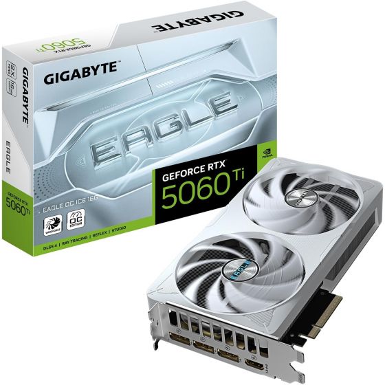 كارت شاشة جيجابايت ايجل OC ICE، جي فورس RTX 5060 Ti ، سعة 16 جيجا - GV-N506TEAGLEOC ICE-16GD