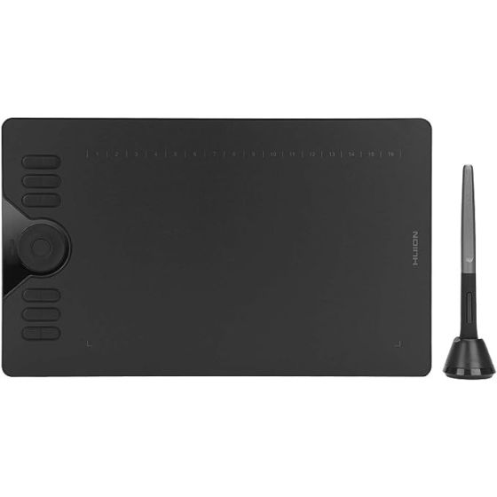 HUION HS610 10x6.25 Inch Graphics Drawing Tablet, with 8192 Pen Pressure and Tilt Function, 28 Express Keys and 1 Finger Touch Ring, Ideal Use for Distance Education and Wed Conference