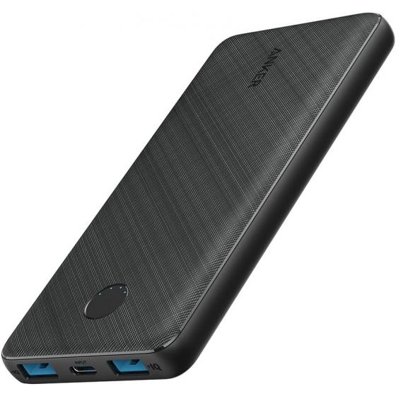 Anker PowerCore Wired Power Bank, 10000mAh, 2 USB Ports, Black - A1388H11