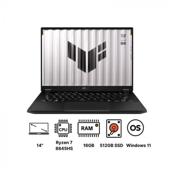 Asus TUF Gaming A14 2024 FA401UU-RG028W Laptop, AMD Ryzen 7 8845HS, 512GB SSD, 16GB RAM, 14 Inch 2.5K IPS Display, NVIDIA GeForce RTX 4050 6GB, Windows 11 - Jaeger Gray