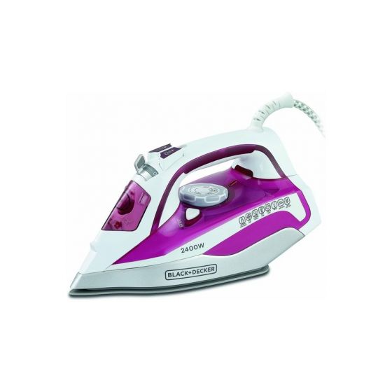 Black + Decker Steam Iron, 380 ml, 2400W, White and Purple - X2400-B5