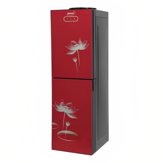 Speed 2 Faucets Water Dispenser With Cabinet, Hot and Cold, 30 Litres, Red and Black - SP-127R