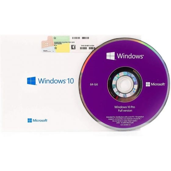 نسخة OEM DVD ويندوز 10 برو مايكروسوفت نسخة كاملة مع كود تفعيل، 64 بت - X18-45392