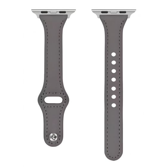 Leather Strap for Smart Watches, 42mm to 45mm - Grey