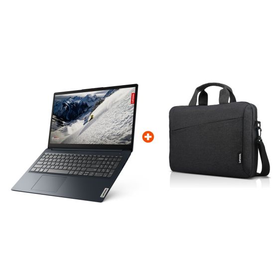 لاب توب لينوفو ايدياباد 1 15ALC7، ايه ام دي رايزن 5 5500U، هارد SSD سعة 512 جيجا، 8 جيجا رام، شاشة FHD مقاس 15.6 بوصة، ايه ام دي راديون جرافيكس، ويندوز 11- ازرق مع حقيبة كتف للاب توب مقاس 15.6 بوصة - اسود