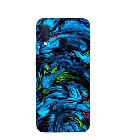 Silicone Blue Lava Pattern Back Cover For Samsung A30
