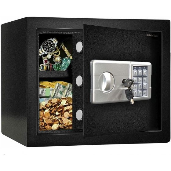 Safety Tech Trifold Lock Electronic Safe Box, Black - GN30LK