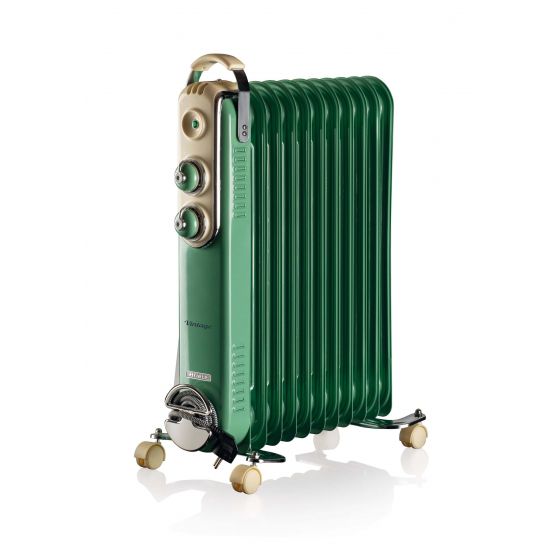 Ariete Oil Radiator Heater, 11 Fin, 2500 Watts, Green - 0839