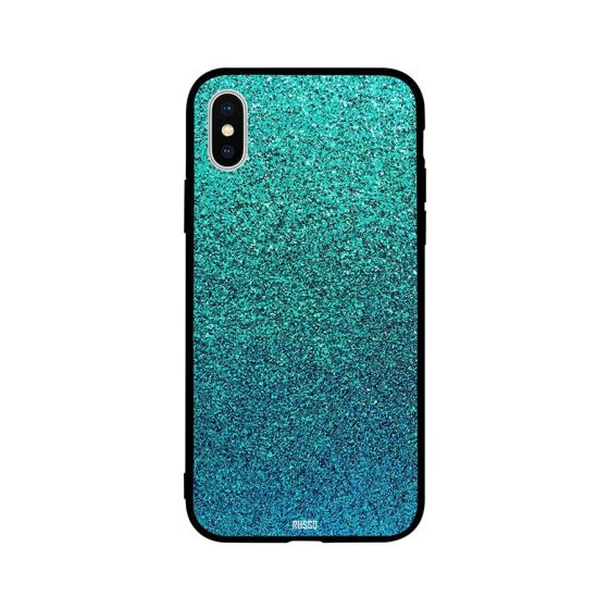 Blue Shiny Design Pattern Printed Back Cover for Apple iPhone X