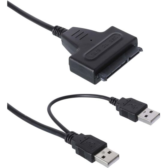 Zonic Z1007 Converter Usb To Sata 2.5 inch and 3.5inch (7+15pin) 22Pin SATA Hard Disk for SSD & HDD Plug and Play Upto 480Mbps Fast Data Transfer Speed support 2tb - Black