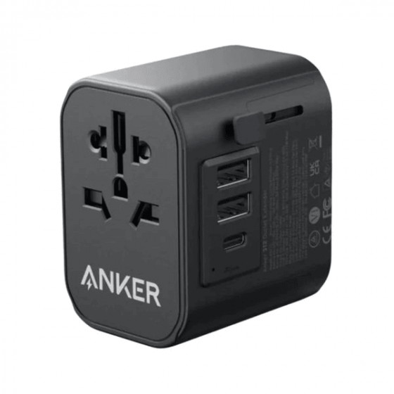 Anker 312 Wall Charger, 30 Watt, 3 USB Ports and AC Outlet, Black - A9212k11