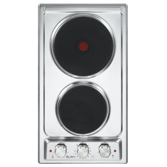 Elba Domino Electric Built-in Hob, 30cm, 2 Burners, Stainless steel - EN30-02T XD