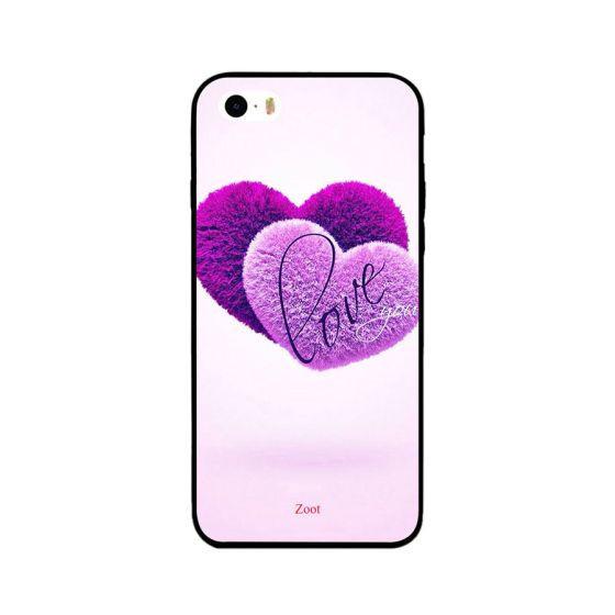 جراب ظهر بطبعة قلوب وعبارة Love You لابل ايفون 5S