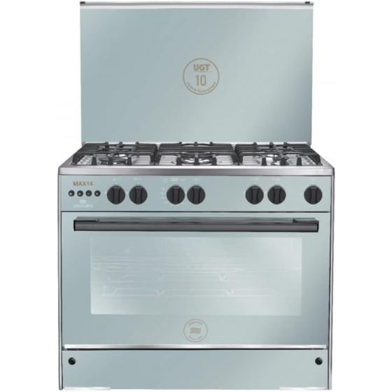 Unionaire Max 14 Gas Cooker, 5 Burners, Silver - C68SS-GC-447-IFDSO-2W-M14-AL