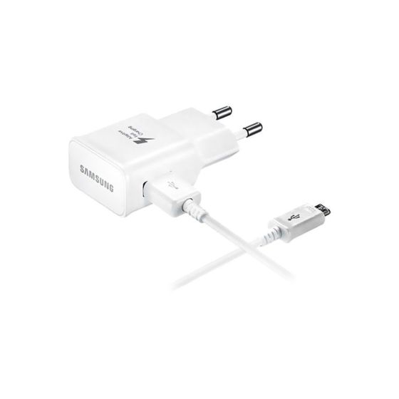 شاحن حائط سامسونج مع كابل USB، بقوة 2 أمبير - ابيض
