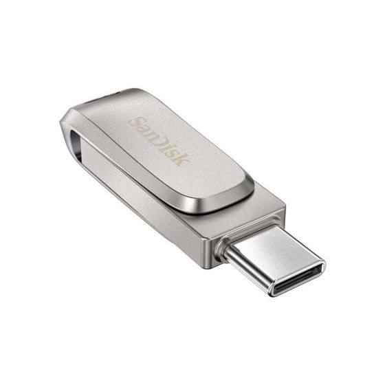 فلاش درايف USB فئة C مزدوج سانديسك الترا، 64 جيجا، فضي - SDDDC4-064G-G46